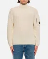 C.p. Company Knitwear Turtle Neck In Rewool In Weiss