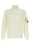 C.p. Company Wool Blend Sweater Arm Pocket In White