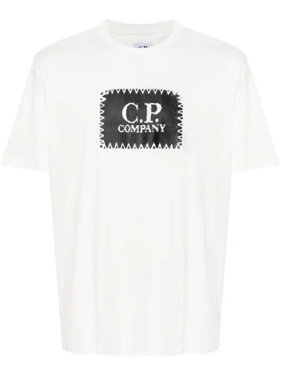 C.p. Company C.p.company 30/1 Jersey Logo Label T-shirt In White