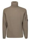 C.p. Company Lambswool Grs Roll Neck Full Knit In Brown