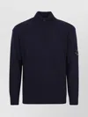 C.p. Company Knitwear Polo Collar In Lambswool Grs In Blue