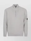 C.p. Company Lambswool Polo Collar Sweater In Gray