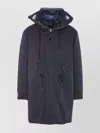 C.p. Company Layered Drawstring Waist Hooded Down Jacket In Grey