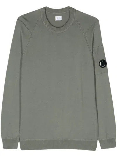 C.p. Company Len-detailed Sleeved Sweater In Green