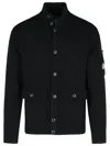 C.p. Company 'lens' Black Cotton Jacket Men In Black