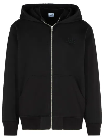C.P. COMPANY C.P. COMPANY 'LENS' BLACK COTTON SWEATSHIRT