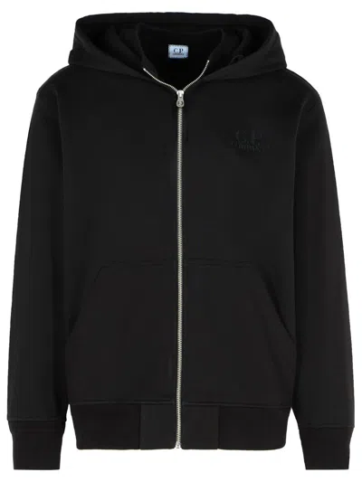 C.P. COMPANY C.P. COMPANY 'LENS' BLACK COTTON SWEATSHIRT