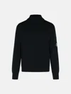 C.p. Company 'lens' Black Virgin Wool Blend Turtleneck Sweater