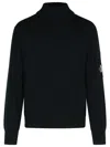 C.p. Company C.p.company Wool Blend Turtleneck Sweater In Black
