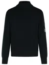C.p. Company Black Turtleneck With Lens Detail In Black