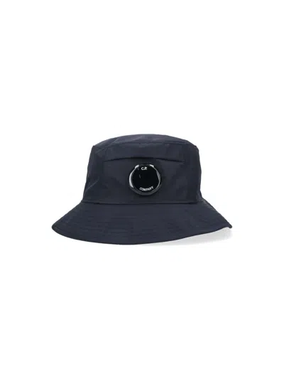 C.p. Company Lens Bucket Hat In Blue