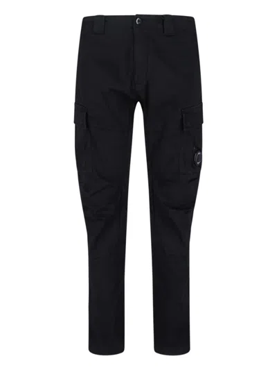 C.p. Company Straight Cut Trousers With Clean Silhouette In Black