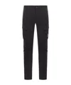 C.p. Company Straight Fit Cargo Pants With Circular Lens Detail In Black