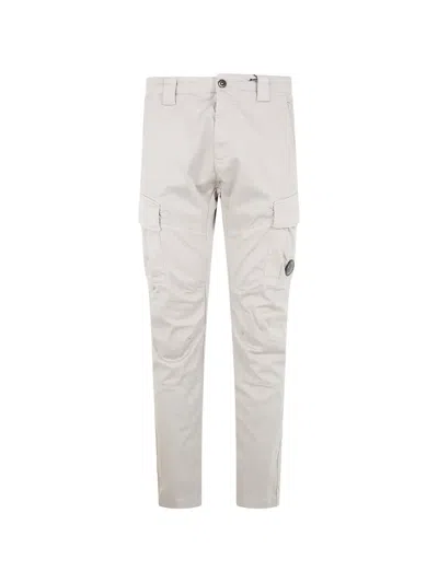 C.p. Company Stretch Sateen Ergonomic Cargo Trousers Belt Loops In Neutral