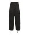 C.p. Company Lens Cotton Cargo Trousers In Black