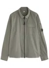 C.p. Company Lens Cotton Gabardine Overshirt In Grey