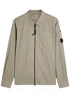 C.p. Company Lens Cotton Gabardine Overshirt In Neutral