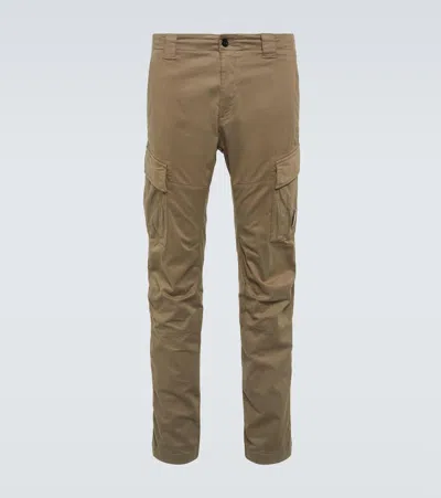 C.p. Company C. P. Company Lens Cotton Sateen Cargo Pants In Brown