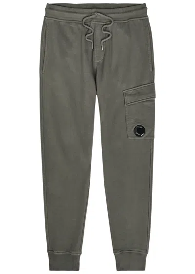 C.p. Company Lens Cotton Sweatpants In Green