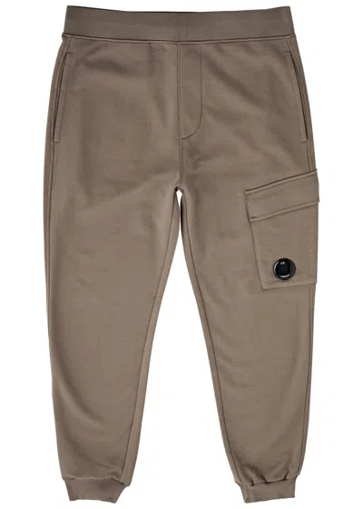 C.p. Company Lens Cotton Sweatpants In Taupe