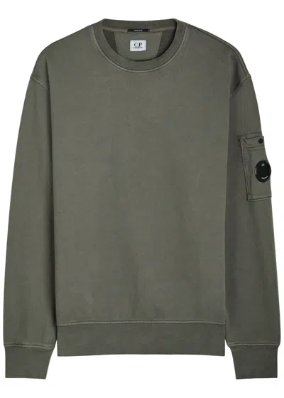 C.p. Company Lens Cotton Sweatshirt In Gray