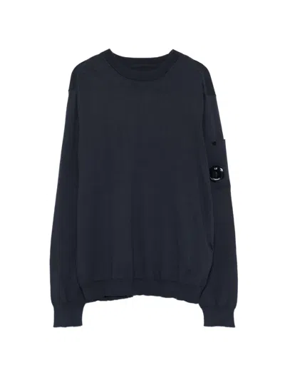 C.p. Company Kids' Lens Crewneck Sweatshirt In Blue