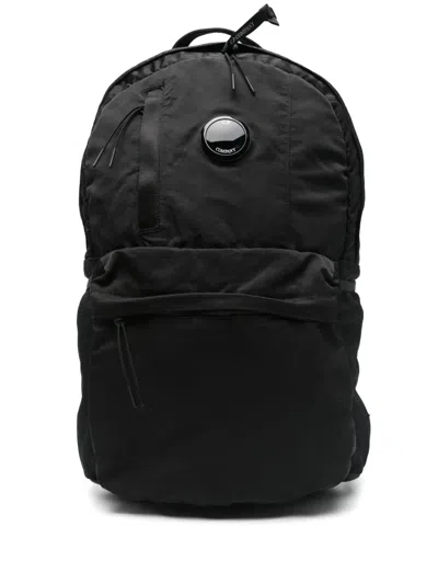 C.p. Company Lens-detail Backpack In Black