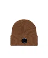 C.p. Company Lens-detail Beanie In Brown