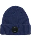C.p. Company Lens Detail Beanie Hat In Blue
