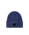 C.p. Company Lens Detail Beanie Hat In Blue