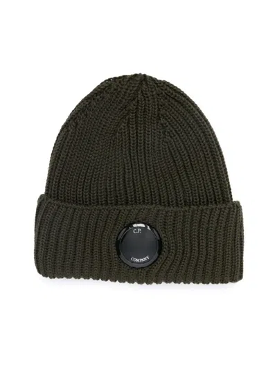 C.p. Company Lens Detail Beanie Hat In Grün