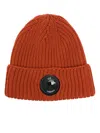 C.p. Company Lens-detail Beanie In Orange