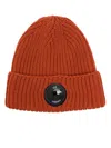 C.p. Company Lens-detail Beanie In Orange