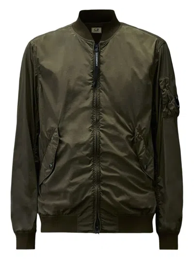 C.p. Company Lens-detail Bomber Jacket In Green