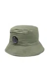 C.p. Company Lens-detail Bucket Hat In Green