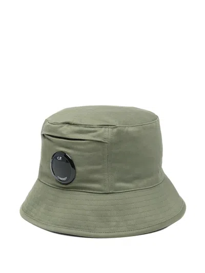 C.p. Company Kids' Lens-detail Bucket Hat In Green