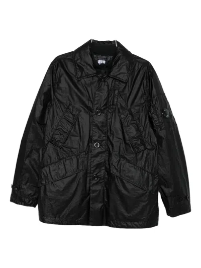 C.p. Company Lens-detail Button-fastening Jacket In Black