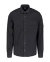 C.p. Company Cp Company Organic Gabardine Buttoned Lens Shirt In Black