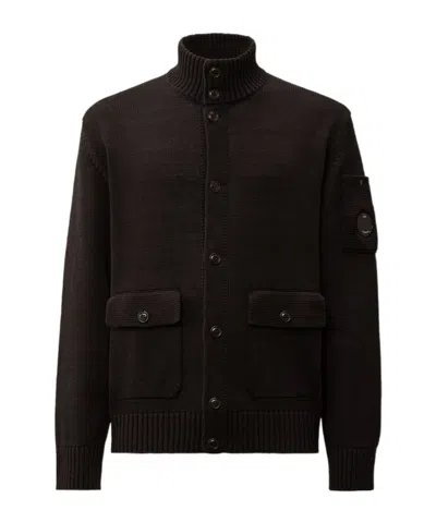 C.p. Company Lens-detail Cardigan In Black