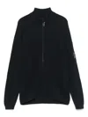 C.p. Company Lens-detail Cardigan In Blue