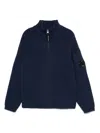 C.p. Company Lens-detail Cardigan In Blue