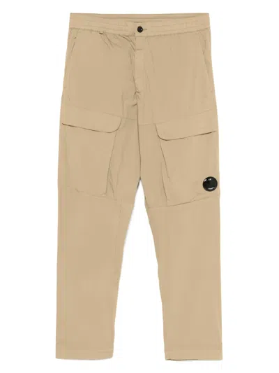 C.p. Company Lens-detail Cargo Pants In Neutral