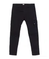 C.p. Company Lens Tapered-leg Cargo Trousers In Black