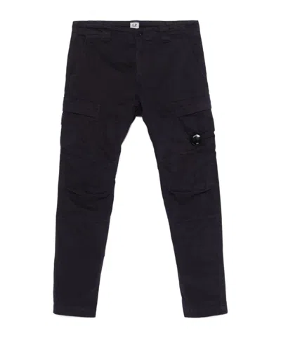 C.p. Company Lens Tapered-leg Cargo Trousers In Black