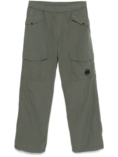 C.p. Company Lens-detail Cargo Pants In Green