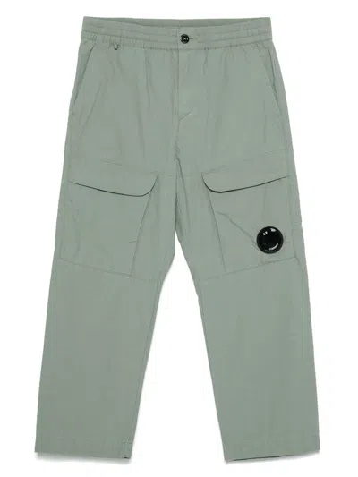 C.p. Company Kids' Lens-detail Cargo Pants In Green