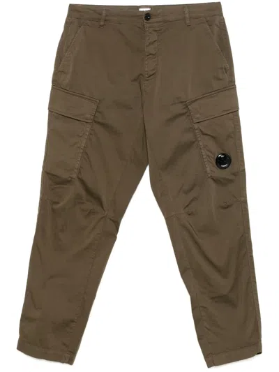 C.p. Company Lens-detail Cargo Pants In Green