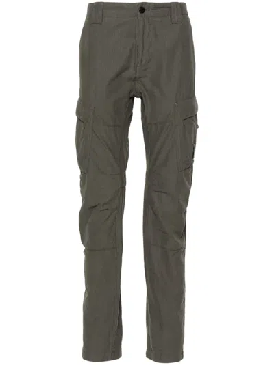 C.p. Company Lens-detail Cargo Pants In Green