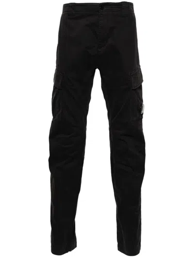 C.p. Company Cargo Pants Satin Stretch In Black
