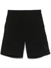 C.p. Company C.p.company Cotton Cargo Shorts With Lens In Black